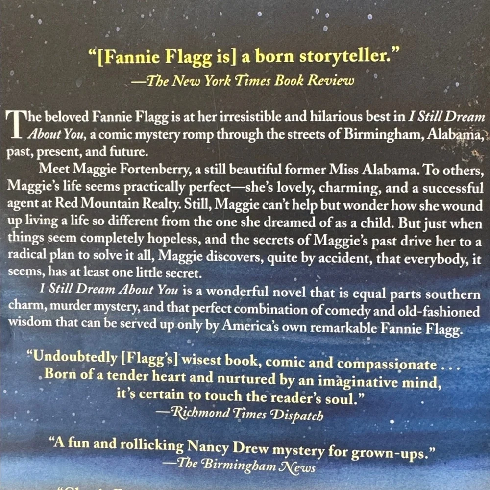 “I Still Dream About You” Paperback Novel by Fannie Flagg